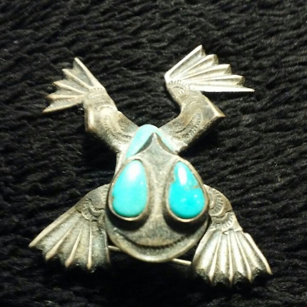 Old Pawn Navajo sterling silver pin